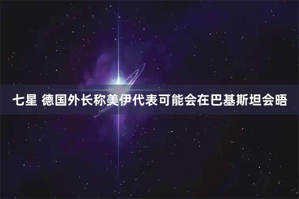 七星 德国外长称美伊代表可能会在巴基斯坦会晤